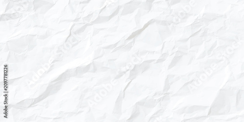 Konstfotografi Crumpled white paper texture background with wrinkles and creases for design and