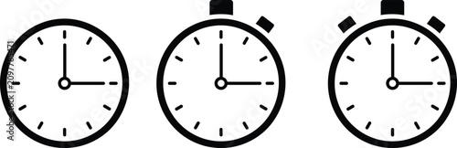 Fotografía Clock and Stopwatch Icon Set
