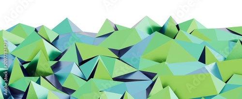 Stylized green and blue geo...