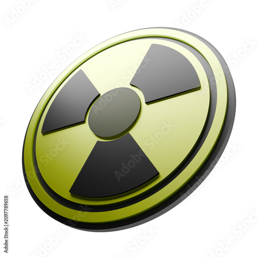 Foto 3d render up view radiation sign illustration element