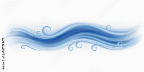 Fotografía Blue Water Wave Splash Background with Clear Liquid Bubbles and Flowing Ripple S