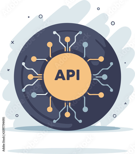 Minimalist API Connection flat design icon vector