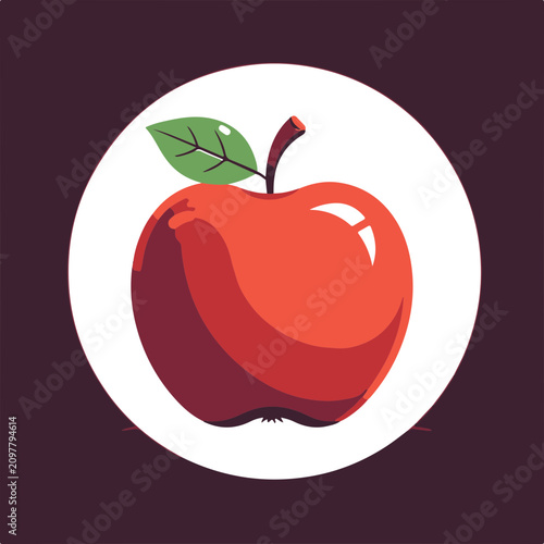 Minimalist Apple flat design icon vector