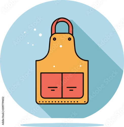 Minimalist Apron flat design icon vector