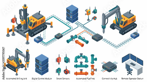 Fotografía Industrial robotic manufacturing process technology.