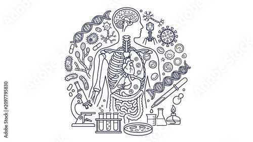 Photos Human Anatomy, Biology, Microbiology, and Science Research Illustration