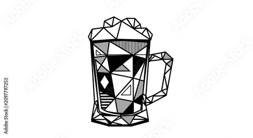 Abstract Geometric Beer Mug Illustration
