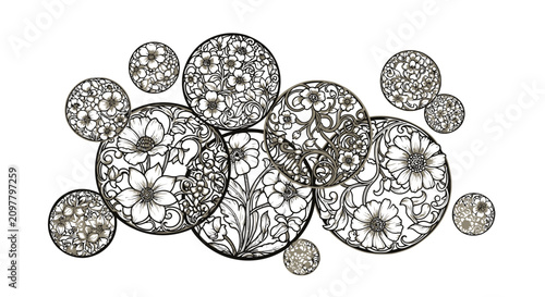 Abstract Floral Circles Wall Art Metal Laser Cut Design