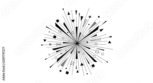 Abstract Geometric Burst Vector Design Element