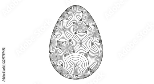 Abstract Geometric Patterned Easter Egg Illustration