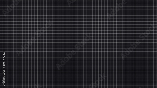 Blueprint style black background with empty space. Dark square grid seamless pattern with technical graph paper texture. Abstract architecture vector design with editable lines.