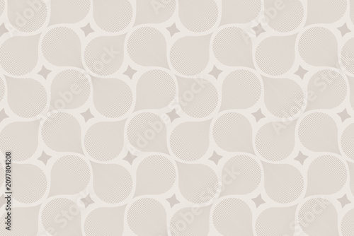 Fotografie Luxury soft taupe and sand tone on tone seamless pattern with subtle geometric l