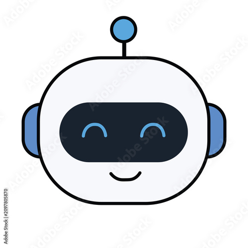 Artificial Intelligence Robot Assistant Icon Vector.