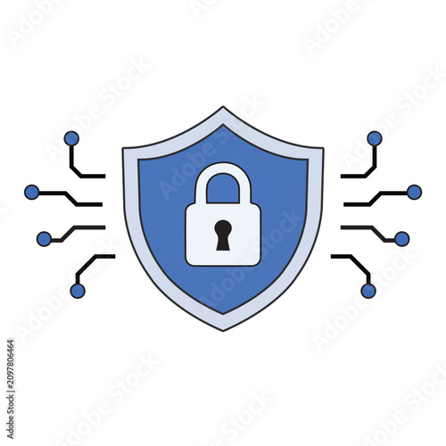 Cyber Security Shield Protection Icon Vector