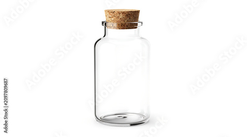 Obraz na płótnie Empty glass jar with cork lid.