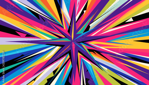 Vibrant Abstract Starburst Graphic Illustration