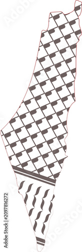 Palestine Map Filled with Keffiyeh Pattern Vector
Minimal Palestine Map Illustration with Keffiyeh Design
Palestine Outline with Traditional Keffiyeh Textile Pattern
Stylized Palestine Map in Traditio