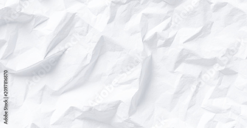 Cuadro en lienzo A close-up view of a white sheet of paper that has been crumpled into a textured