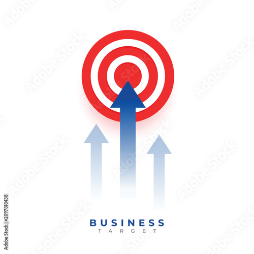 Growth Arrow Moving Towards Business Target Background Design Vector