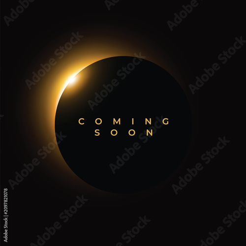 Coming Soon, Stay Tuned, Sunrise Dark Background Design