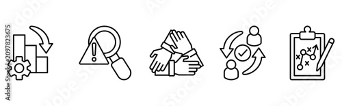 risk management business collaboration and tactical execution icon set 