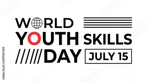World youth skills day logo design july 15