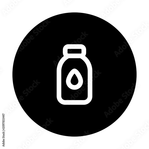 Water Bottle line circular icon