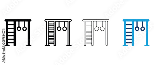 Gym climbing wall with rings and ladder outdoor fitness equipment for kids playground and adults exercise  various colors and styles