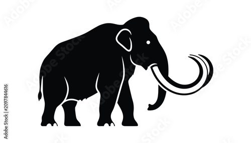 Photos Prehistoric woolly mammoth black silhouette