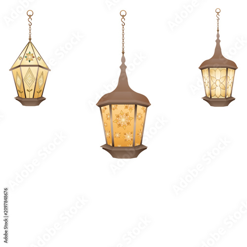 Autumn Antique Hanging Stained Glass Lantern Collection