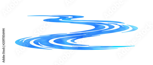 Fotografie Flowing blue river water stream abstract wave design element