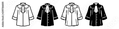 Schilderij op canvas Vector set of judge and lawyer robe icons
