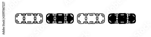 Photography Vector icon set of medical backboards in outline, glyph, and hand-drawn styles