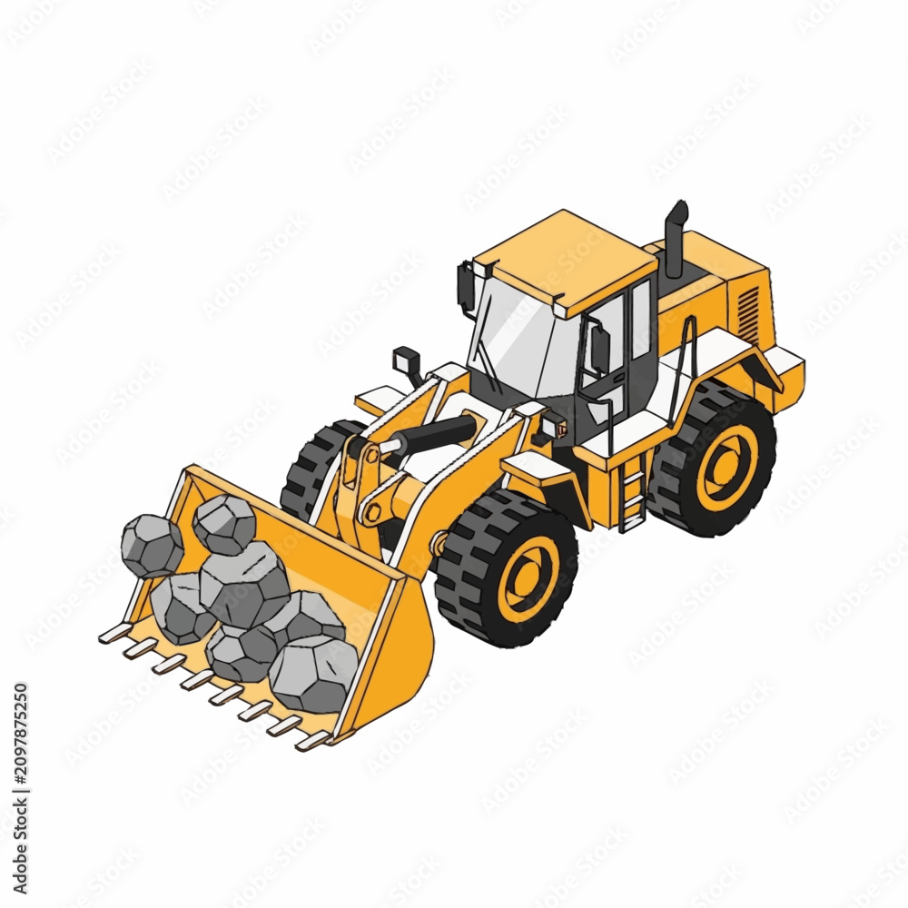 Fototapeta premium Yellow Construction Wheel Loader Machine.