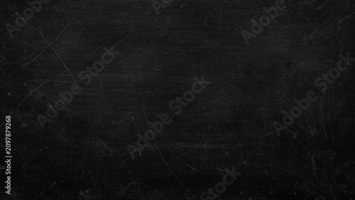 Tableau sur toile Scratched and worn black surface with scratches and marks everywhere in one fram
