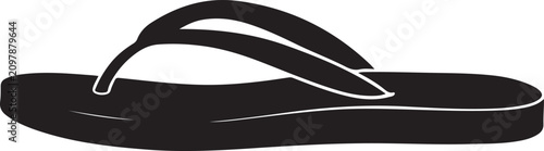 Bild auf Leinwand Flip Flop Sandal Silhouette Black Icon Isolated On White Background