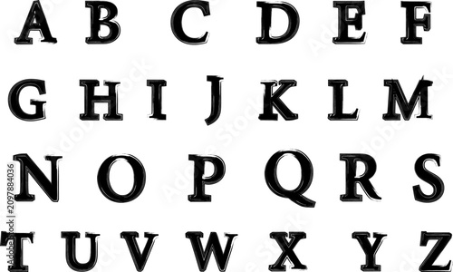 Schilderij op canvas Alphabet letters on a white background