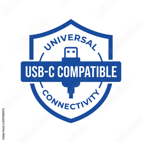Принти на полотні Universal USB-C compatible stamp seal icon