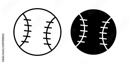 Принти на полотні Baseball Icon represents sports, baseball games, and athletic competition with an editable outline vector illustration