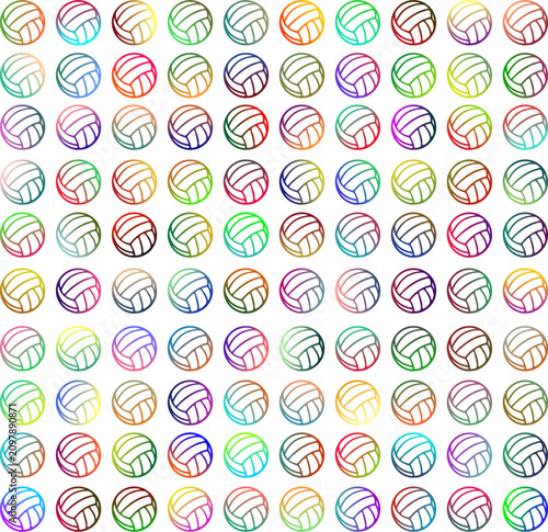 A premium collection of minimalist volleyball vector icons featuring vibrant gradient color combinations with clean outline styling