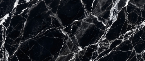 Fényképezés marble texture background featuring classic black surface with fine white veined