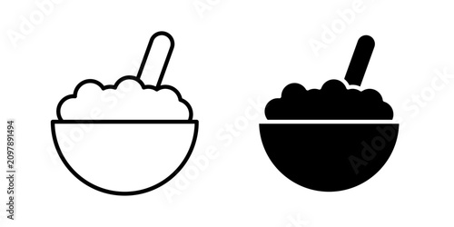 Konstfotografi Cereal Icon represents healthy breakfast, grains, and nutritious food with an editable outline vector illustration