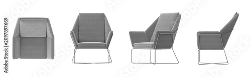 фотографія Modern minimalist lounge chair design with sleek lines and versatility