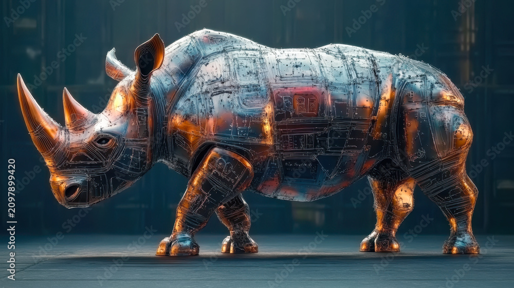 Fototapeta premium Bull figurine isolated on black background