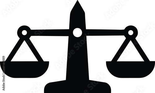 Bild auf Leinwand Scales of justice solid black silhouette icon representing law court legal syste