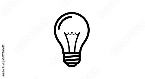 Simple light bulb icon for idea and creativity concepts.