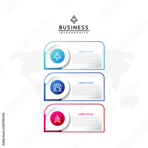 Vector infographic template showing steps or processes for business presentations and design creation.