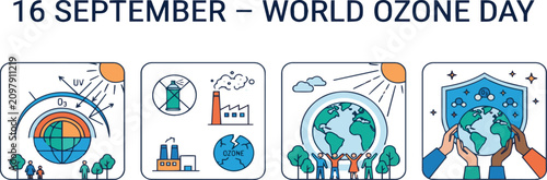 Climate Change and Environment icon set. Editable line icons. Vector illustration.
