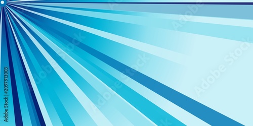 Foto Abstract wallpaper featuring radial light beams expanding from corner in blue shades