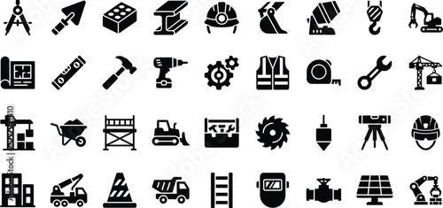 Collection Of Construction And Carpentry Tools Icons